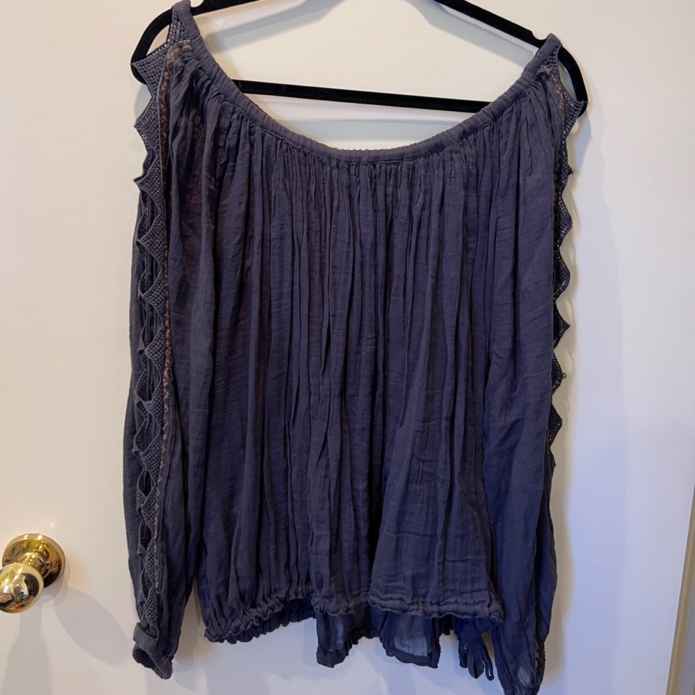 Free People Cut-Out Long Sleeve Top